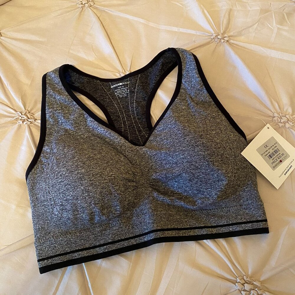 Avenue Body The Perfect Seamless Shaped Racerback Bra Size 1X Dark Gray
